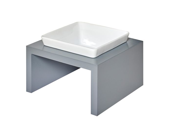 Moderno Single Wood Feeder Grey