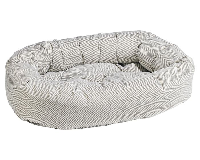 Donut Bed Taupe Herringbone