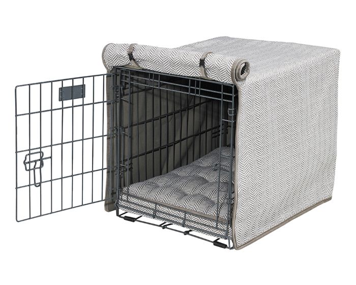 Crate Cover Taupe Herringbone