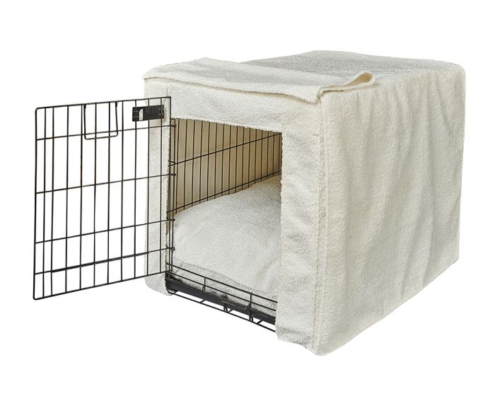 Double Door Crate Cover Vanilla Boucle